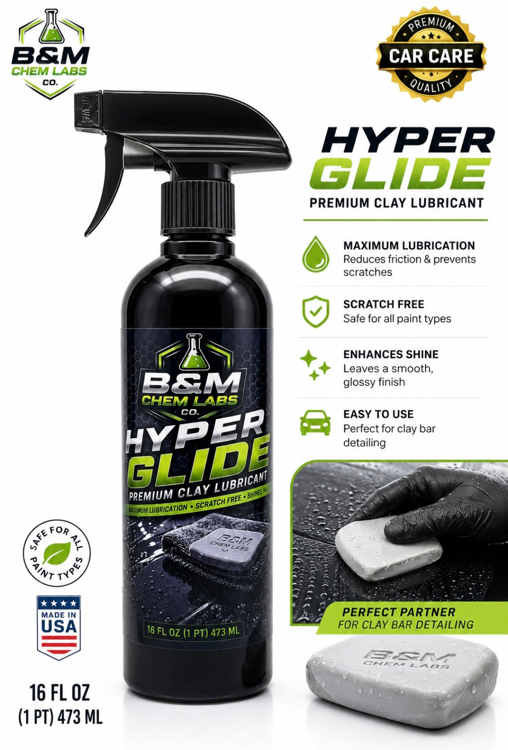 Hyper Glide Clay Lubricant 16 oz