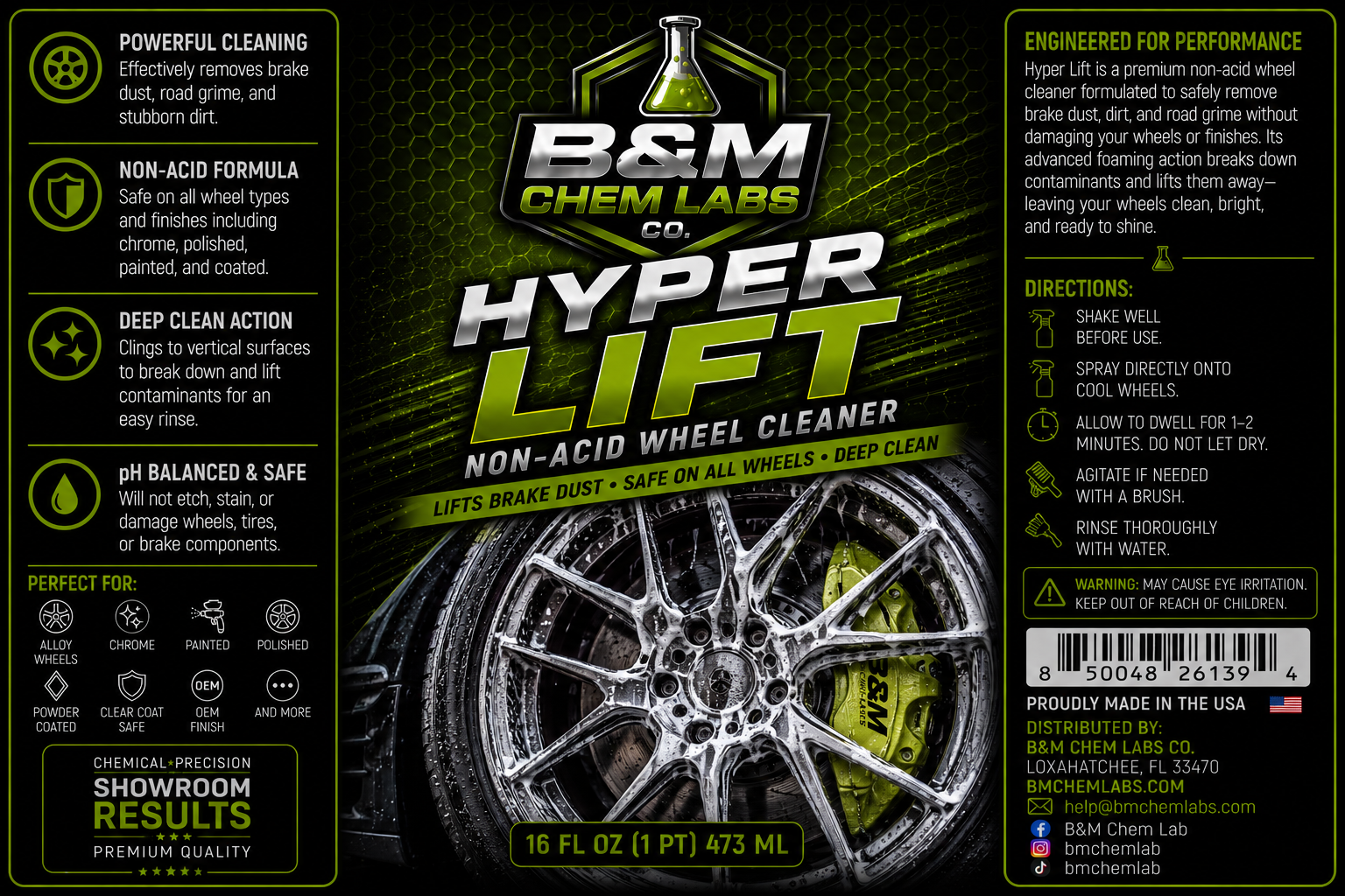 Hyper Lift Non-Acid Tire and Wheel Cleaner 16 oz